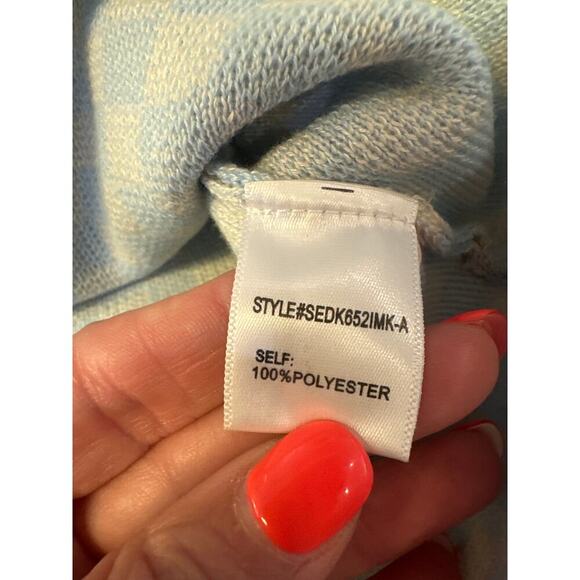 Dee Elly Checkerboard Sleeveless Knit Top Womens Small - Picture 3 of 4